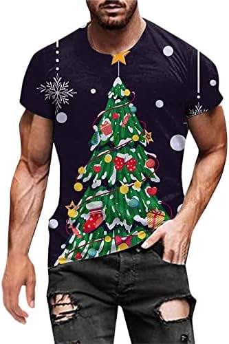 XXBR Коледни мъжки тениски Solider с къс ръкав, Забавни коледни тениски с Принтом Дядо Коледа, Спортни спортни Панталони графични