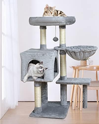 Етажната собственост KIYUMI Cat Tree Cat Tower с Когтеточкой от Сезал за котки в затворени помещения, Мебели