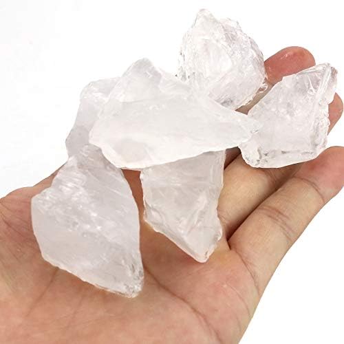 FIREBOOMOON £ 2/950 грама Суров Натурален Прозрачен Кварцов Градешки Камък Скъпоценен Камък Crystal Rock за Нарязване,