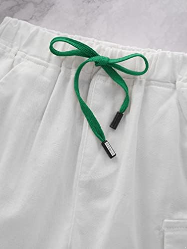 FEESHOW Детски Летни Ежедневни Панталони За Момчета Памучни Класически Намаляване на Плажни къси Панталони с