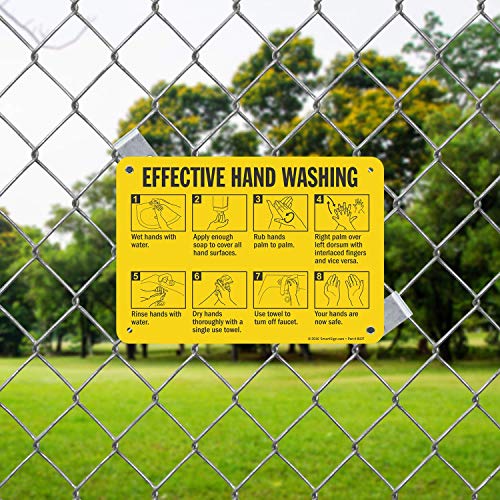 Знак Ефективно измиване на ръцете от SmartSign | Пластмаса 10 x 14 инча