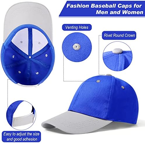 15 Опаковки, в два цвята бейзболна шапка Унисекс, Прости Празни Шапки, Регулируеми Шапки шофьори на камиони