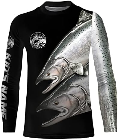 ChipteeAmz царят сьомга (Кралската сьомга) Рибарски ризи за риболов с потребителски наречена 3D UV-Защита UPF 30
