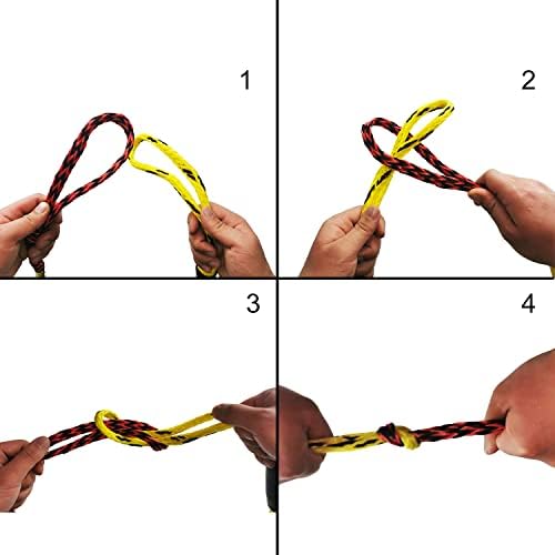 4 Комплекта Буксировочного на въжето Бърз конектор за свързване на Буксировочного на въжето за тюбинга и 75 крак