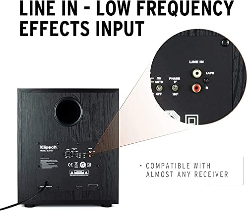 10-инчов предния край субуфер Klipsch Synergy Black Label Sub-100 с постоянна мощност 150 Вата динамична мощност 300 W