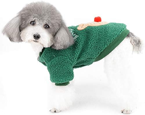 Ranphy Малко Куче Коледен Пуловер, Момче Момиче Кученце Котка Руното Дрехи Зимата Топло Облекло Палто Кученце в Студено Време