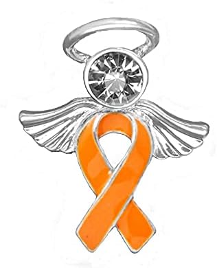 Икони с оранжева панделка Angel - Икона с оранжева лента за информиране за левкемия, рак на бъбреците, дифузна