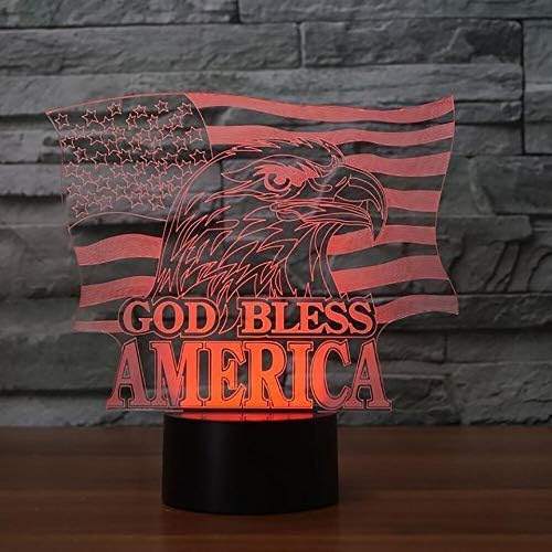 MOLLY HIESON 3D Американски Флаг лека нощ Бухал Орел Настолна Лампа Декор Настолна Оптична Илюзия Лампи 7 Променящия