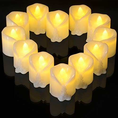 Ymenow Led Блестящо Супени лампи с Таймер, Набор от 12 Беспламенных свещи на батерии за украса на дома празника на рождения