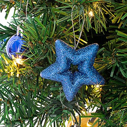 24 Настолна Мини Коледно Дърво Направи си сам с led Гирлянди, Изкуствена Мини-Коледна Елха със Звездна Езда и Висящи