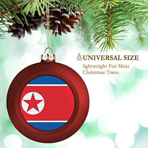 Украса на Коледните Кълбо Северна Корея, Знаме на Народите, Украси Света с Флага на Северна Корея, Окачен Спомен за Коледно