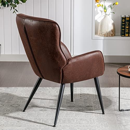 Акцентное стол BFZ от изкуствена кожа с висока облегалка, на Стол с метални крака в съвременен стил, Удобен Мек стол, с възможност