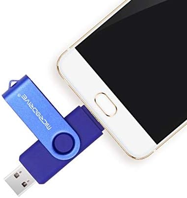 Универсален 16 GB USB 2.0 за телефони и компютри, с двойно предназначение с превръщането метална U-диск OTG (черно), за бизнес (цвят: синьо)