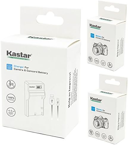 Батерия Kastar (X2) и LCD коварен USB-зарядно устройство за JVC BN-VF808, BN-VF808U, BNVF808 и JVC Everio GZ-MG130