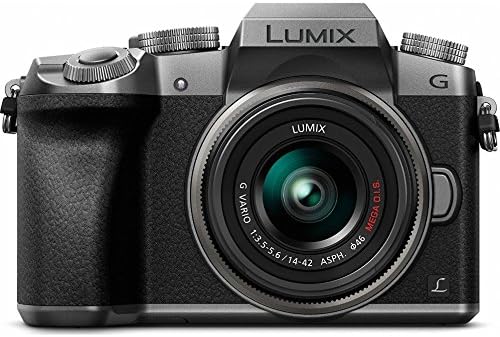 - Рефлексен фотоапарат Panasonic LUMIX Г-7 със Сменяеми обективи 4K Ultra HD Сребрист на цвят, с обектив 14-42