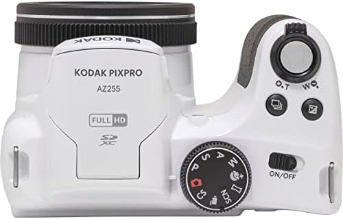 Цифров фотоапарат Kodak PIXPRO AZ255 + Карта памет SanDisk 32 GB (2) + Калъф за цифров фотоапарат / видео (бял)