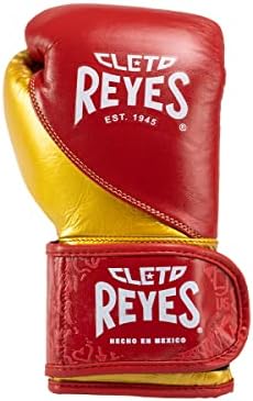 Много точни Боксови ръкавици CLETO REYES с цип кука и контур за мъже и Жени (Червено / от чисто злато, 10 унции)