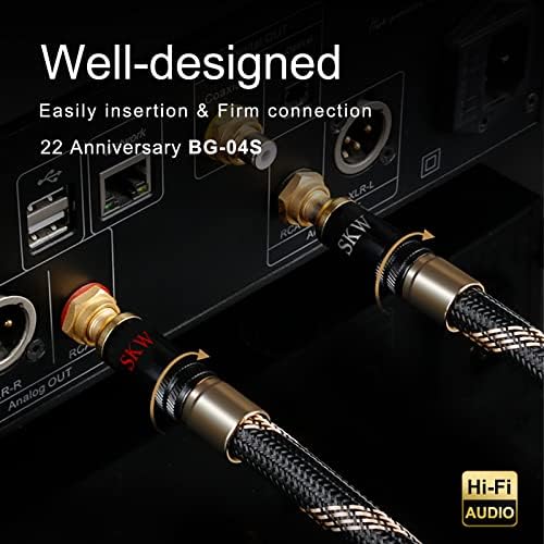 SKW Audiophiles Lock RCA Кабел 2RCA Мъжки към 2RCA Штекерному Соединительному Кабел система Hi-Fi Диаметър 8 мм 4,9 фута