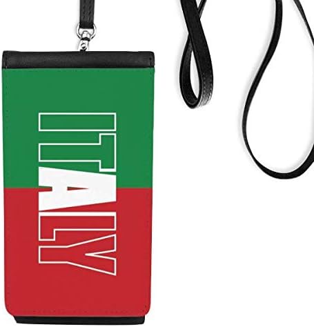 Името на Хартата на страната Италия Телефона в Чантата си Портфейл Окачен Мобилен Калъф Черен Джоба