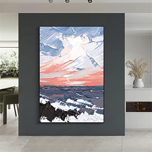 YXBDN Цветна картина с маслени бои Небе океан Големи размери, Ръчно рисувани, Абстрактна живопис, Начало