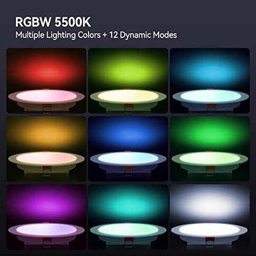 Встраиваемое осветление 6 Инча с Разпределителната кутия, 16 W 5000 До Дневна светлина RGB, 1600 LM Висока Яркост Led