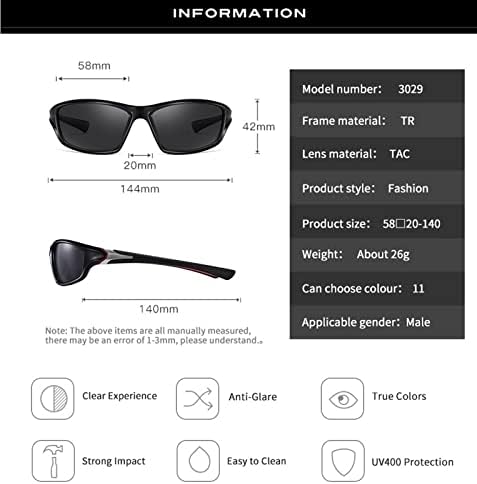 Очила за нощно виждане YOZOOT за шофиране, Поляризирани Спортни Очила с антирефлексно покритие UV400 за Мъже, Колоездене