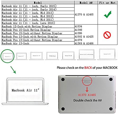Калъф RUBAN, съвместим с MacBook Air 11-инчовата версия (A1370 / A1465) - Тънка Защелкивающаяся Защитно покритие твърд