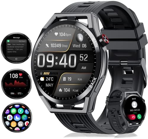 Смарт часовници за мъже с текста и звънец,, Bluetooth Smartwatch за вашия телефон Android и iOS Водоустойчива IP67 Спорт