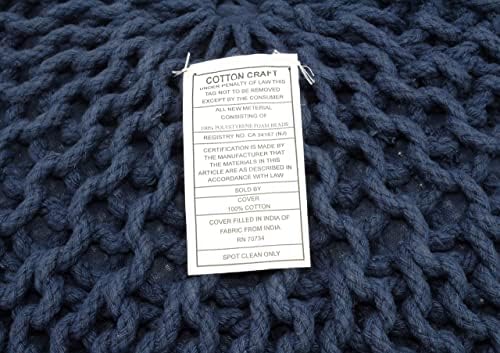 Памучен рана - Хоп Dori ръчно плетени в стила на въже - Синьо - Tower хоп - Кабел от памучна дантела - Ръчно