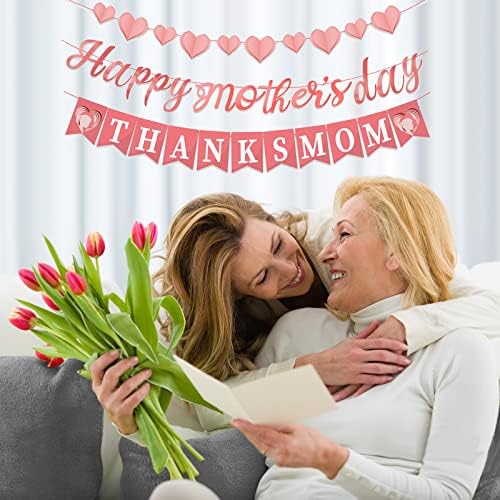 Банер с Деня на майката, розови украса за партита, подаръци за благодарственной мама за жени (3 броя)