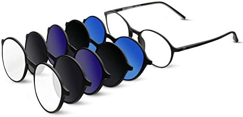 Магнитни Слънчеви Очила Баухаус с Клипсой за Мъже и Жени UV400, Поляризирани, Ретро Кръгли, С антирефлексно покритие, Прозрачни