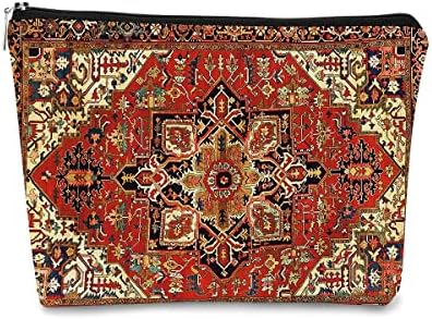Косметичка BARPERY с Антични персийски Родословни Текстура, Реколта Косметичка с Етнически Модел, най-Добрата