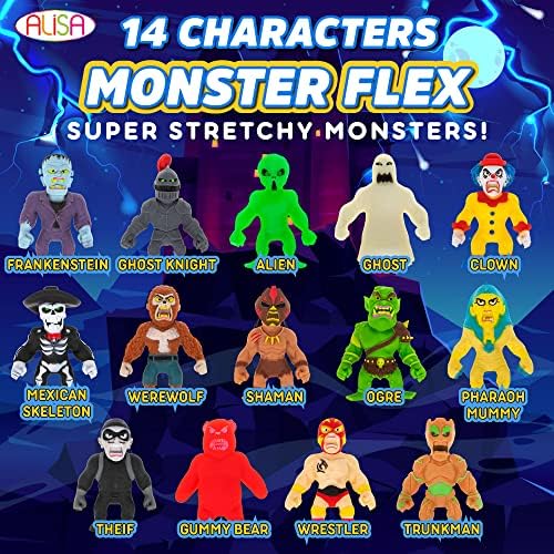 Ластични играчки Monster Flex за момчета и момичета - Комплект от 7 Страховити растягивающихся чудовища Играчки за растягивающихся