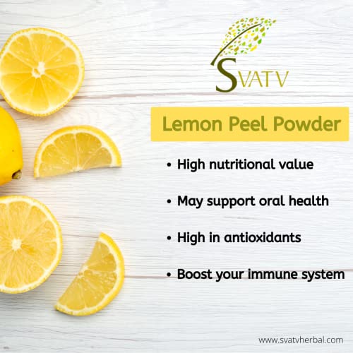 Прах лимонова кора SVATV (Citrus Limonum)| Натурална, мека и гладка компактна пудра за грижа за кожата | Маска за лице