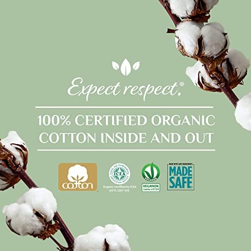 Подплата за плоски чорапогащи от сертифициран органичен памук Organyc - Хигиенни полагане на всеки ден, да не съдържа дървесна маса, ароматизатори, сок и химикали - Maxi Fl