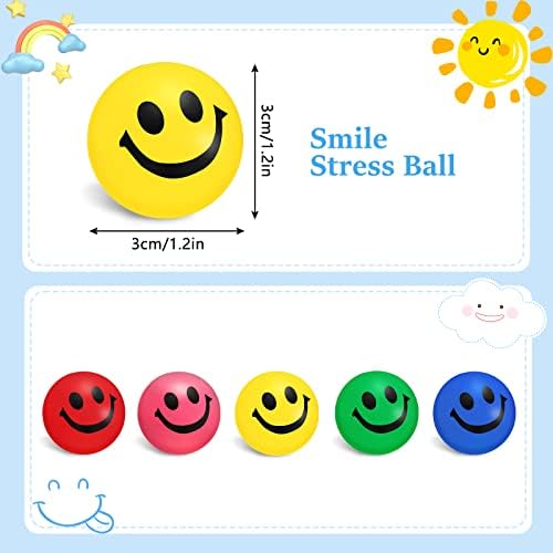 100 Бр. Топки за облекчаване на стреса с усмивка за деца и възрастни, Смешно Топката за облекчаване на Стреса