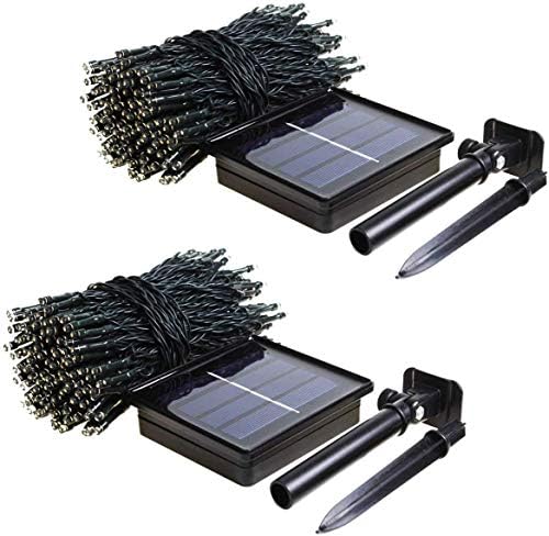 2 опаковки По 200 led 72-футови слънчеви струнни светлини на открито, Водоустойчив, Модернизирани Зелени Телена Слънчеви