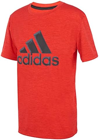 Тениска с къс ръкав Aeroready за момчета адидас 'Stay Dry, впитывающая влага (среден цвят, ярко Червено Хедър)