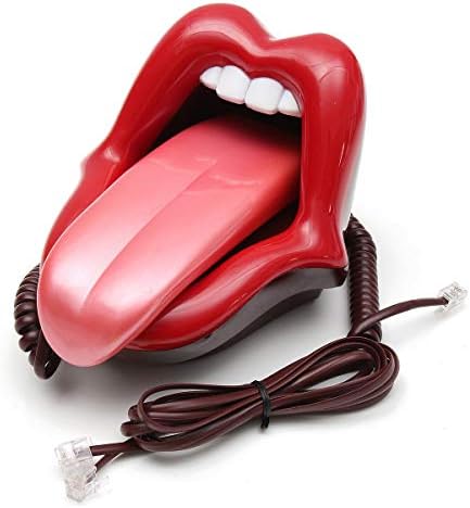 SGerste Червени Устни Стационарен Телефон Силен Устата Мини-Телефон Забавно Новост Кабелен Телефон за Дома Стационарен Телефон