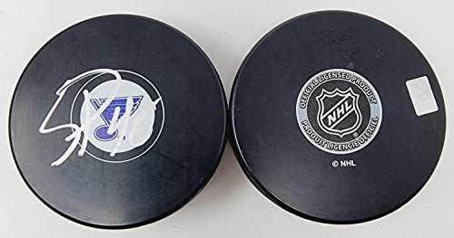 Миене с автограф на Скот Перуновича Сейнт Луис Блус, Логото на НХЛ, за Миене с Безплатен Dice