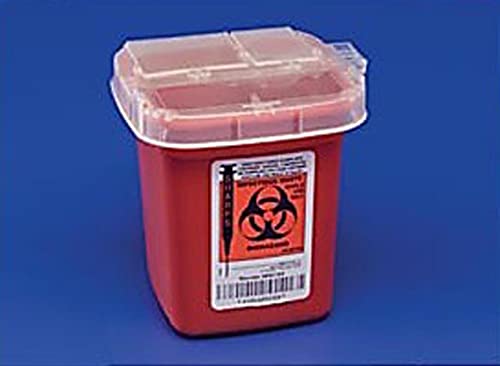 Контейнер за безопасни остри предмети за кръвопускане Med-Plus 8900SA, 1 паунд, Полипропилен, Червен (опаковка