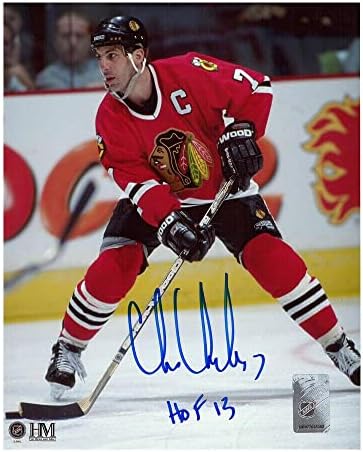 КРИС ЧЕЛИОС подписа снимка Чикаго Блекхоукс 8x10 - 70088 - Снимки на НХЛ с автограф