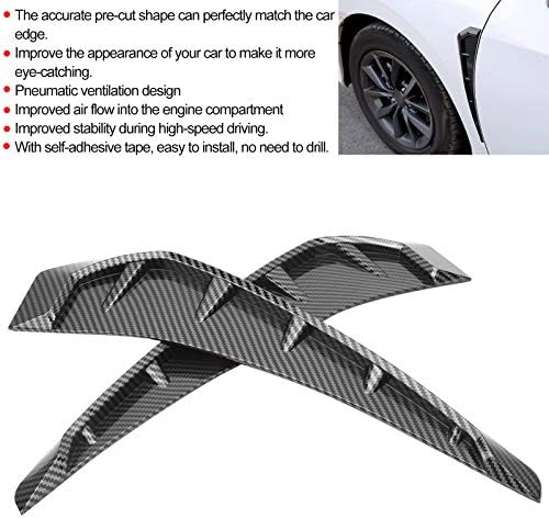 Универсална Автомобилна Тампон върху отдушник в крило от 2 части - Подплата от изкуствена гума с черен карбоновым
