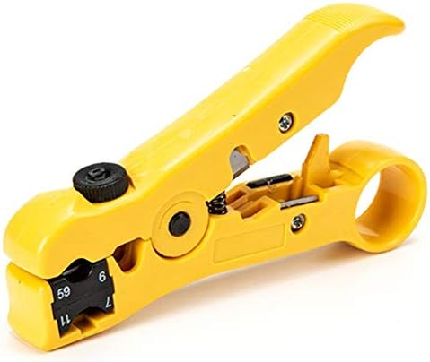 GUANGMING - Инструмент за източване на коаксиален кабел и рязане, Нож за източване на плоски или кръгли кабел STP/UTP Ръчен