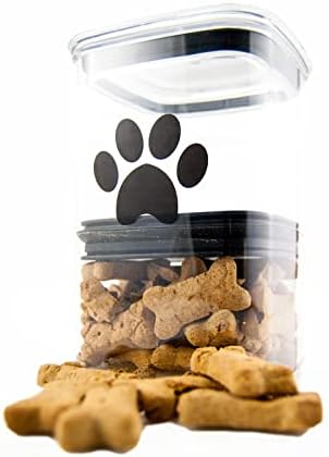 Пластмасова кутия за съхранение на суха храна Airscape Пет Lite - Патентована Запечатани на Кутията Запазва свежестта на храна за кучета и котки, ясен отпечатък от лапа н?
