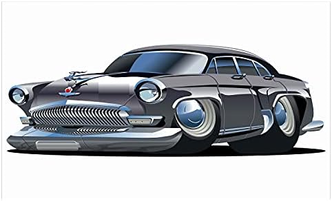 Керамични Държач за четка за зъби Ambesonne Cars, Дизайн на автомобил в ретро стил с Асиметрични гуми, Логото на
