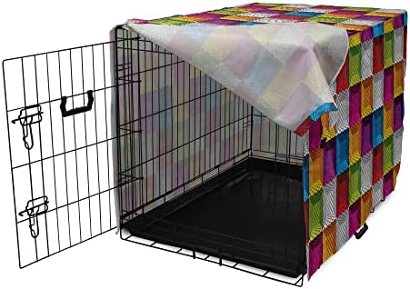 Закопчалка Геометрична Капак за кутия за кучета, Триизмерно Местоположение Кутии, Модел Скръстени Линии, Цветна Илюстрация,