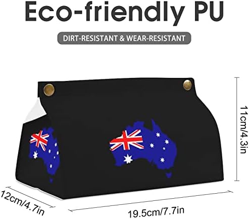 Флаг Австралия Карта Капак Кутии За Салфетки От Изкуствена Кожа Притежателя Кутии За Салфетки Правоъгълен Калъф За Салфетки