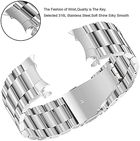 FERNBE е Съвместим с джапанки Galaxy Watch 3 46 мм, без пропуски, твърди каишка за часовник от Неръждаема Стомана 22 мм,