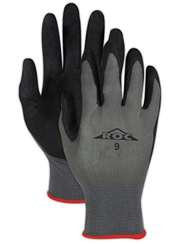 Работни ръкавици за механици MAGID Enhanced Grip, 12 PR, С нитриловым покритие пясъчен цвят (Nitrix), Размер 8 / M, Автомобили, втора употреба, от 13-ти калибър (GP500), Сив / черен